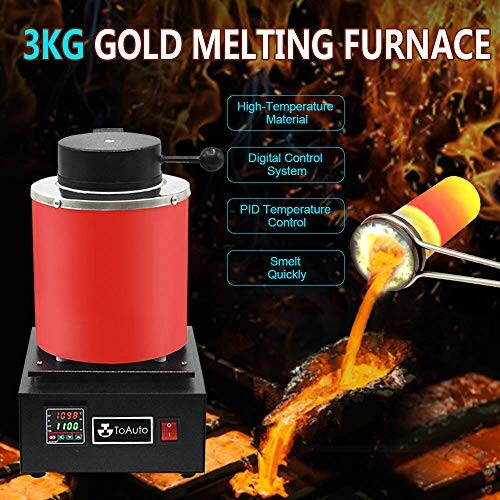 3KG gold melting furnace with digital control system and smelting process.