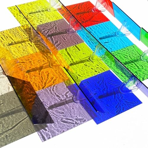 Colorful acrylic panels casting shadows.