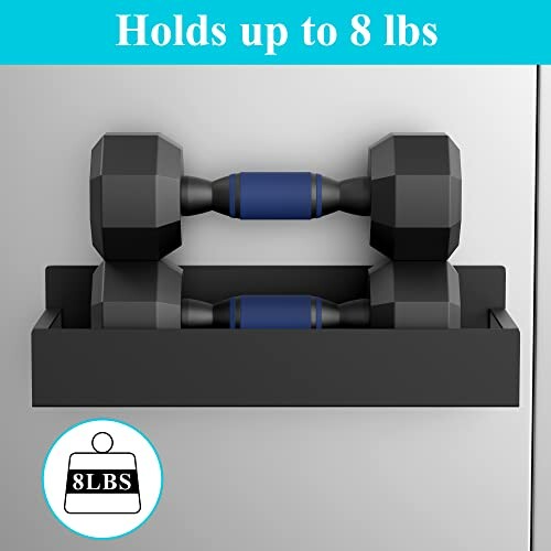 Wall-mounted dumbbell holder with 8 lbs capacity
